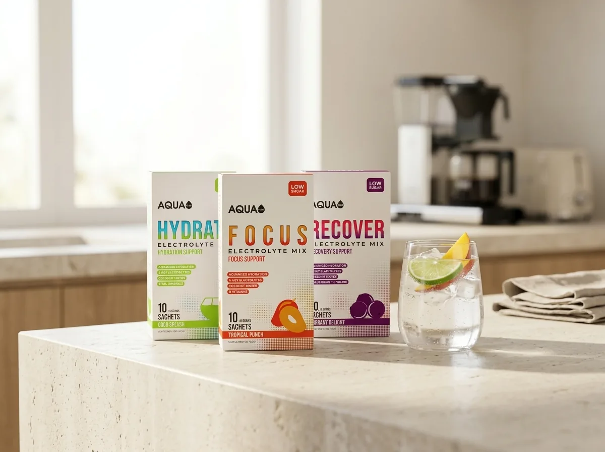 Aqua Plus functional hydration sachets