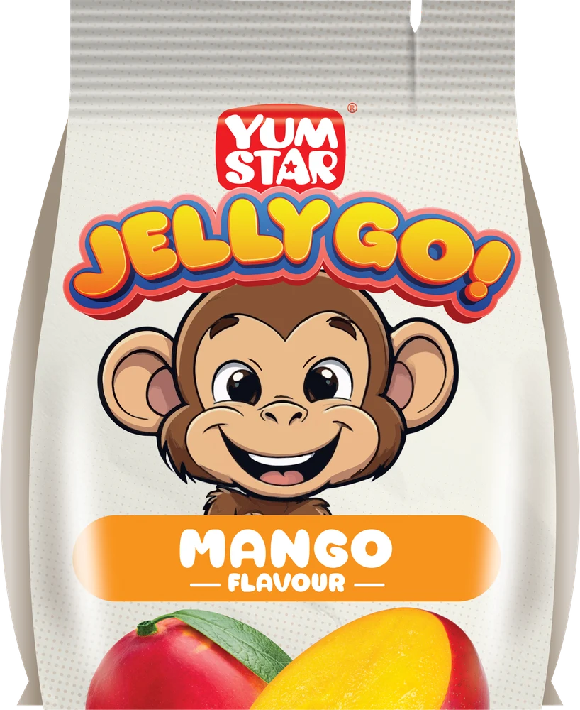 Yum Star Jelly Go Mango pack — monkey character